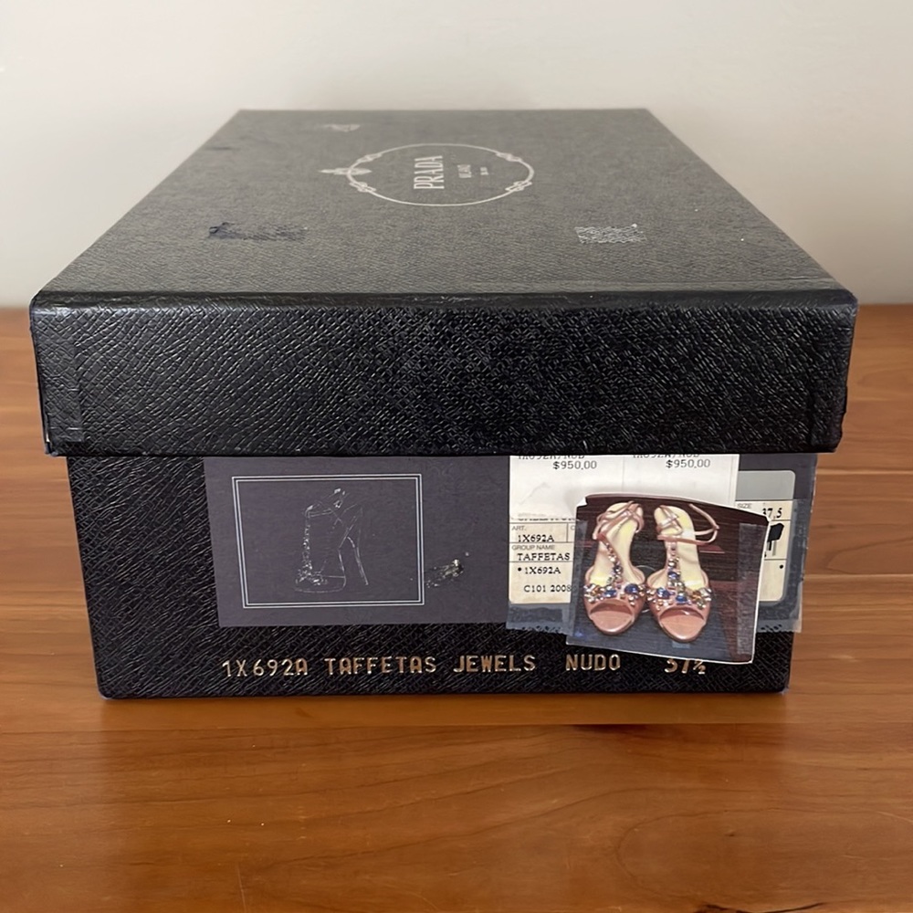 Prada Taffetas Jewels T-strap Sandals 37.5 - Picture 13 of 16